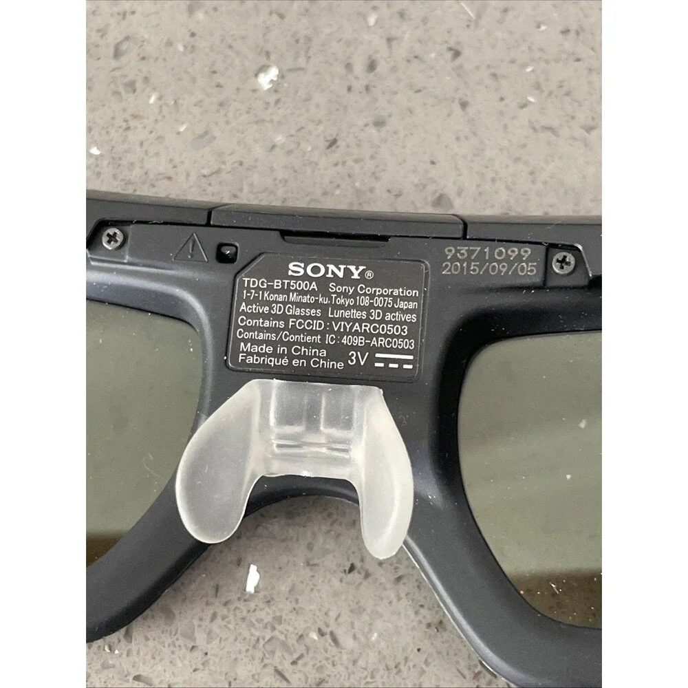 SONY TDG-BT500A 3D Glasses Active Shutter Method Bluetooth for Bravia Untested